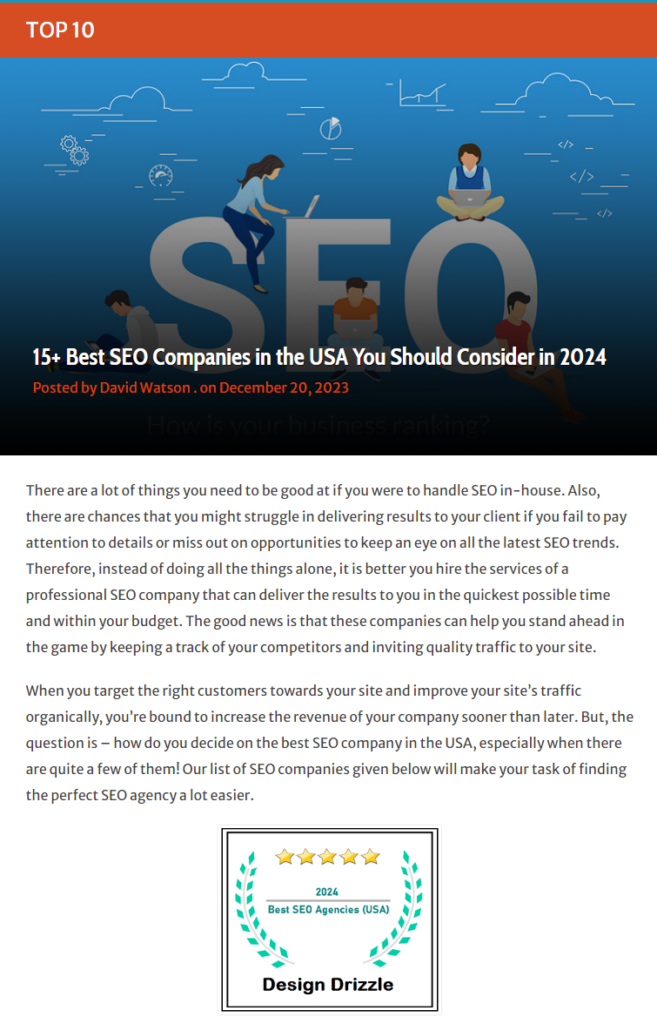 15 best seo companies for 2024