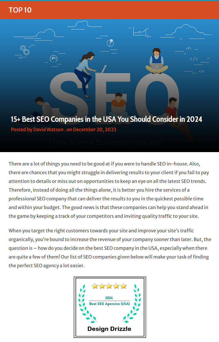15 best seo companies for 2024