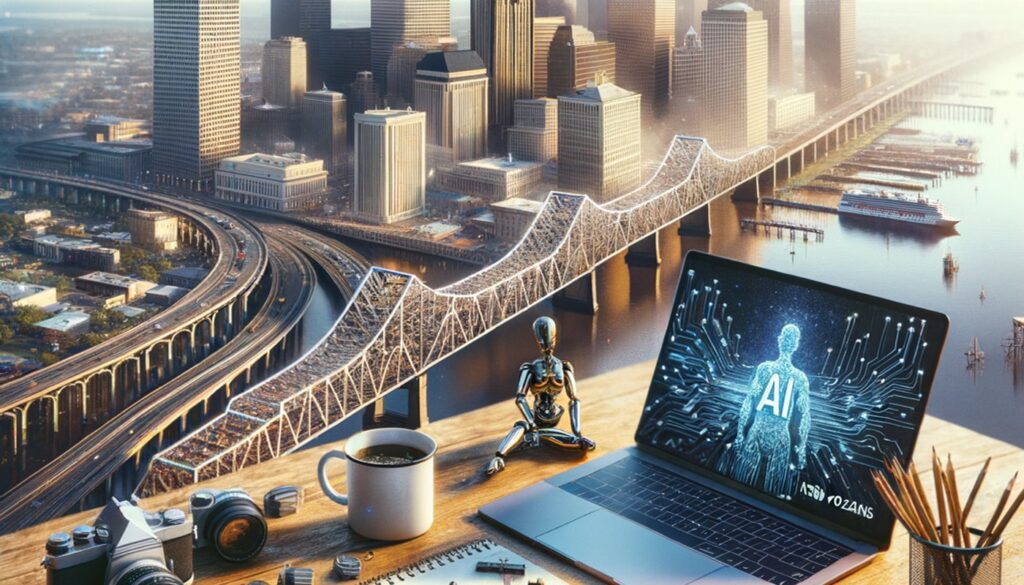 Professional Digital Marketing featured image visually representing "Dean Cacioppo's AI Playbook: Breakthrough Content Creation for ROI, New Orleans Style" through symbolic imagery and modern design elements, no text overlay