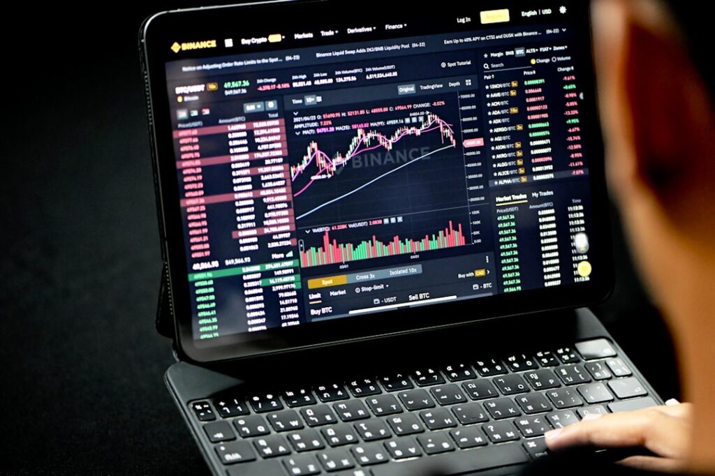 A computer screen displaying blog posts or marketing content, symbolizing content creation and digital marketing.