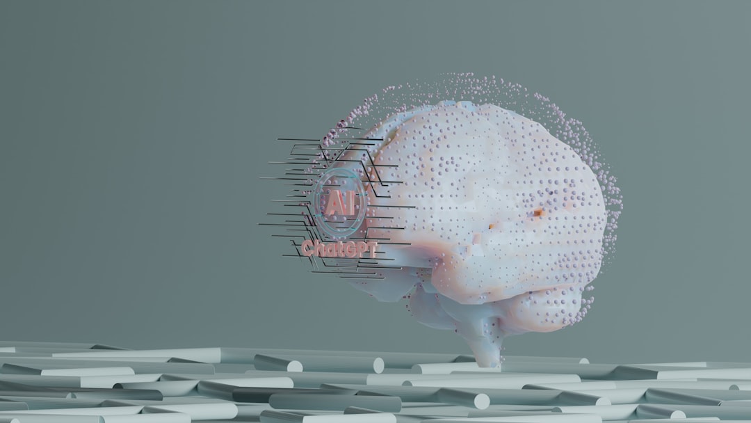 Abstract representation of AI technology in a business context.